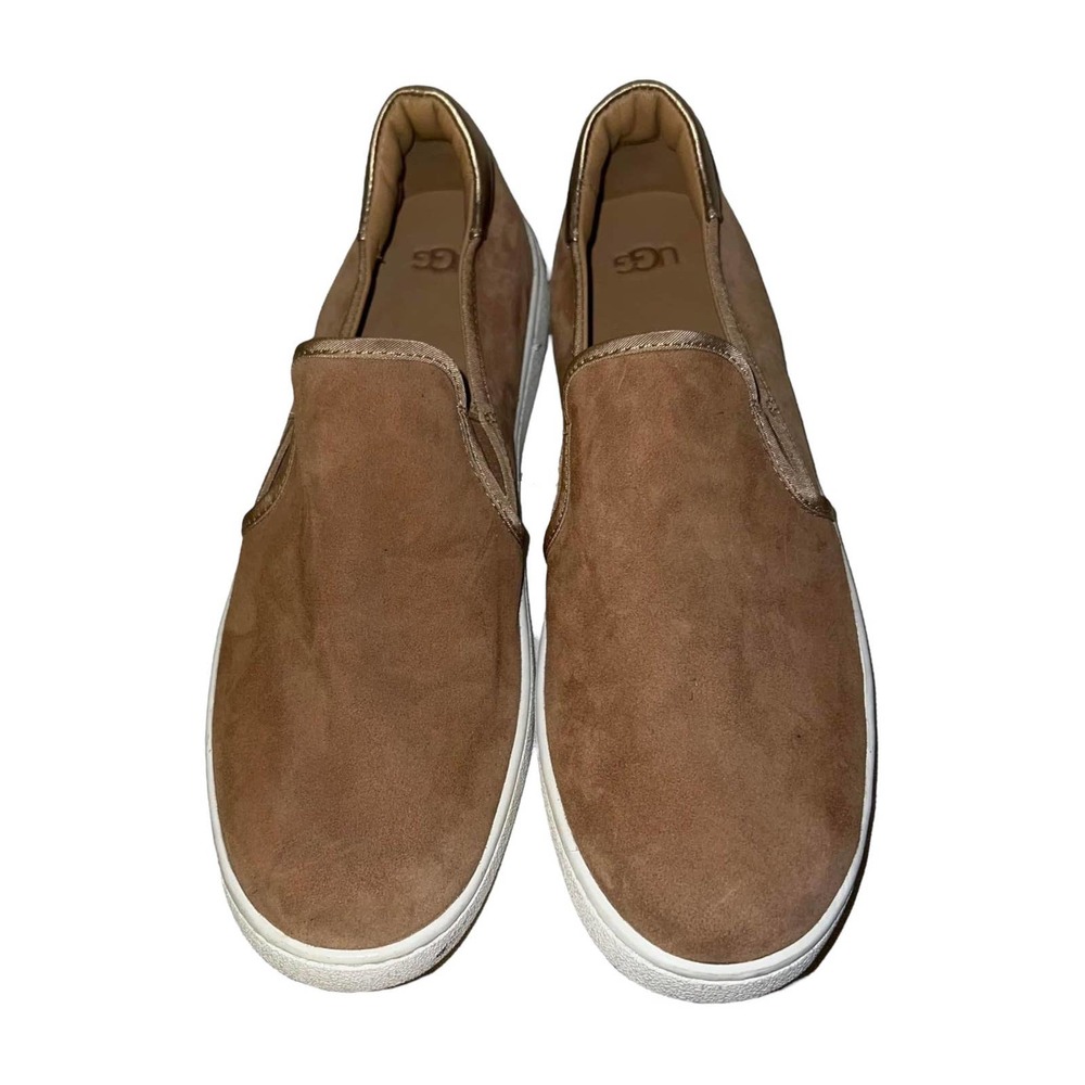 UGG Tan & Gold Suede Driving Shoes Slip-on Sneakers Size 11 Men’s New